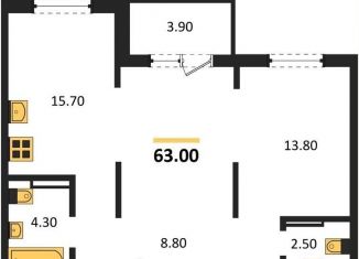 Продажа 2-ком. квартиры, 63 м2, посёлок Озёрный, Кедровая улица, 80/3