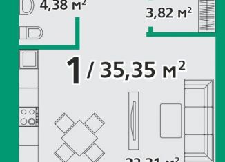 Продаю 1-комнатную квартиру, 35.4 м2, Красноярский край