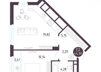 Продается 1-ком. квартира, 44 м2, Рязанская область