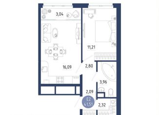 Продаю 1-комнатную квартиру, 41.5 м2, Рязанская область