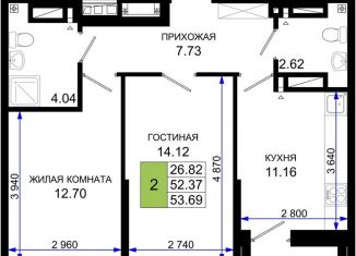 Продаю 2-комнатную квартиру, 54 м2, Ростов-на-Дону, Элеваторный переулок