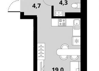 Квартира на продажу студия, 28 м2, Новосибирск, Тайгинская улица, с4