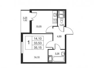 Продается 1-ком. квартира, 35.2 м2, Ленинградская область