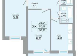 Продам двухкомнатную квартиру, 54 м2, Пермь