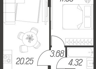 Продаю 1-комнатную квартиру, 40.1 м2, Тула