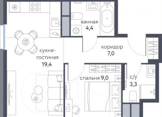 Продается 2-ком. квартира, 43.1 м2, Москва, Тагильская улица, 2к1, Бульвар Рокоссовского