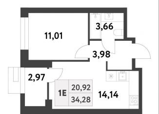 Продается однокомнатная квартира, 34.3 м2, Москва, 6-я улица Лесные Поляны