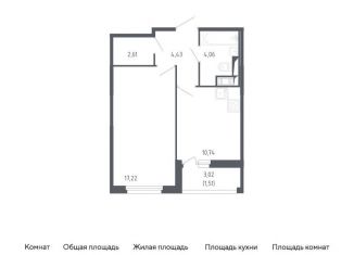 1-комнатная квартира на продажу, 40.6 м2, Санкт-Петербург, метро Проспект Ветеранов, жилой комплекс Сандэй, 7.2