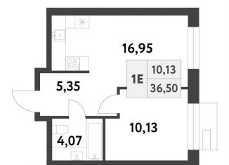 Продажа однокомнатной квартиры, 36.5 м2, Москва, 6-я улица Лесные Поляны