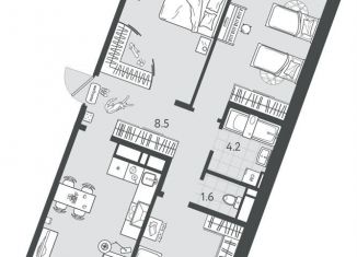 Продажа трехкомнатной квартиры, 85.8 м2, Краснодар, Колхозная улица, 5к7, микрорайон Табачная Фабрика