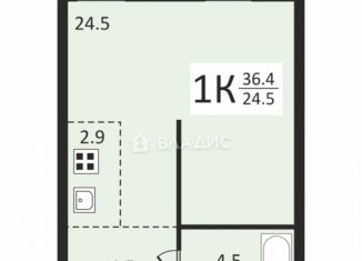 Продам однокомнатную квартиру, 36.4 м2, Москва