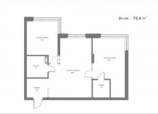 Продается двухкомнатная квартира, 72.4 м2, Пензенская область