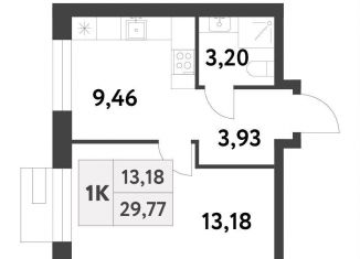 Однокомнатная квартира на продажу, 29.8 м2, Москва, 6-я улица Лесные Поляны