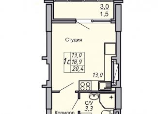 Продажа однокомнатной квартиры, 20.4 м2, Волгоград, Кировский район