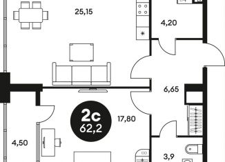 Продается однокомнатная квартира, 62.2 м2, Ростовская область, Красноармейская улица, 250