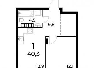 Продам 1-ком. квартиру, 40.1 м2, Нижний Новгород, Московский район