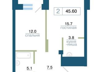 Продажа 1-комнатной квартиры, 45.6 м2, Красноярск, улица Профсоюзов, 2