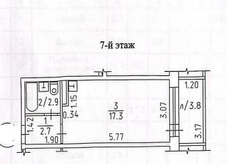 Продаю квартиру студию, 23 м2, Ижевск, улица Героя России Ильфата Закирова, 34