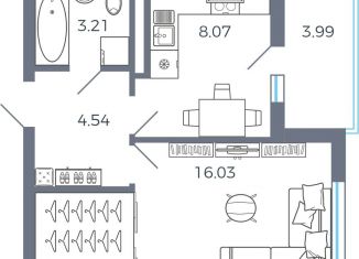 Продажа однокомнатной квартиры, 33.9 м2, Самарская область