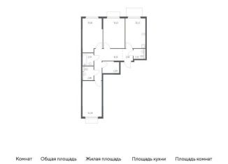 Продам 3-ком. квартиру, 78.4 м2, деревня Мисайлово