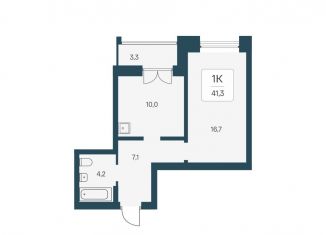 Продажа однокомнатной квартиры, 41.3 м2, Новосибирск, улица Брестская Горка, метро Маршала Покрышкина