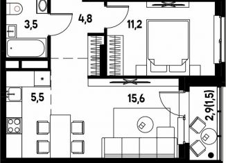 Продаю 2-ком. квартиру, 42.1 м2, Пермский край