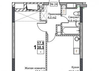 Продается однокомнатная квартира, 38.5 м2, Нижний Новгород, метро Московская