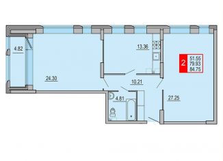 Продается 2-ком. квартира, 84.8 м2, Тверь, Заволжский район, Петербургское шоссе, 3к1