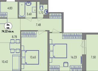 Продам 3-комнатную квартиру, 74.4 м2, Карелия