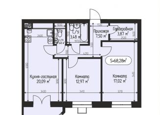 Продаю двухкомнатную квартиру, 68.3 м2, село Озерецкое