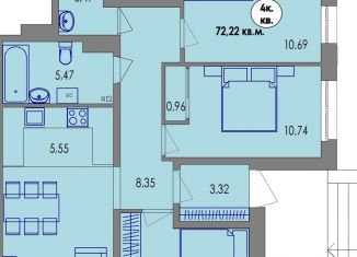 Четырехкомнатная квартира на продажу, 73 м2, Карелия