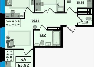 Трехкомнатная квартира на продажу, 86.3 м2, Ростовская область