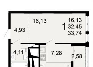 Продается 1-комнатная квартира, 33.7 м2, Рязань, Льговская улица, 8, Октябрьский район