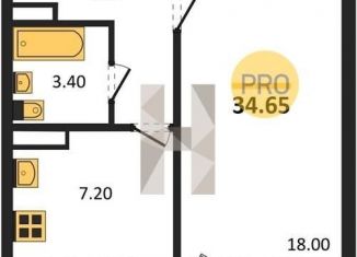 Продам 1-ком. квартиру, 34.6 м2, Новосибирск, Ленинский район, Междуреченская улица, 7/1