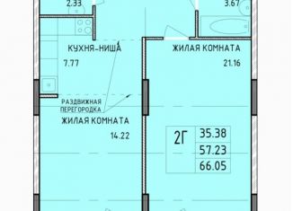 Продам двухкомнатную квартиру, 66.5 м2, Тула, Рязанская улица, 21, Центральный территориальный округ