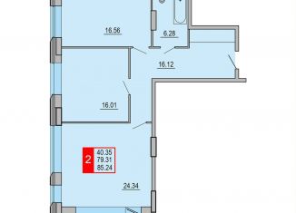 Продам 2-ком. квартиру, 85.2 м2, Тверь, Заволжский район, Петербургское шоссе, 3к1