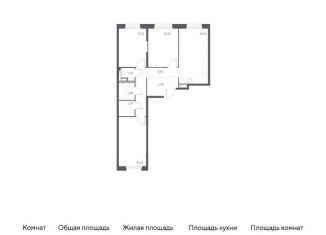 Продается трехкомнатная квартира, 75 м2, Мурино, жилой комплекс Новые Лаврики, 1.1