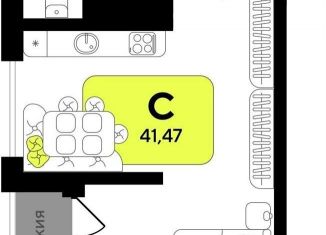 Продаю квартиру студию, 41.5 м2, Тюмень, Центральный округ