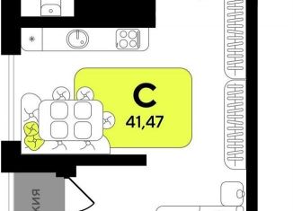 Продам квартиру студию, 41.5 м2, Тюмень, Центральный округ