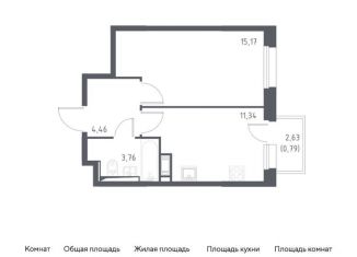 Продам 1-ком. квартиру, 35.5 м2, Ленинградская область, жилой комплекс Новые Лаврики, 1.1