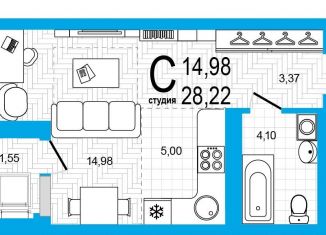 Продается 1-комнатная квартира, 28.2 м2, Уфа, Дёмский район