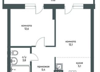 2-ком. квартира на продажу, 43.8 м2, Новосибирск, улица Коминтерна, 1с