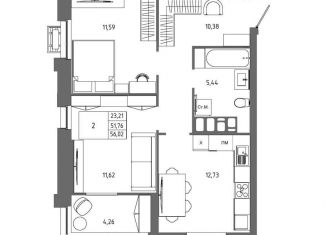 Продается 2-ком. квартира, 56 м2, Волгоградская область