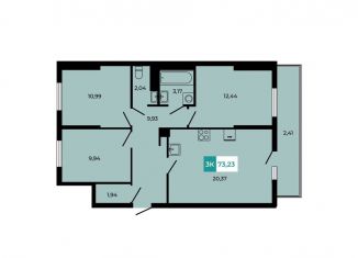 Продаю 3-ком. квартиру, 73.2 м2, поселок Темерницкий