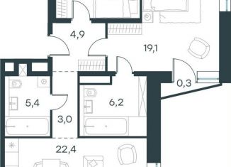 Продаю 2-ком. квартиру, 71.4 м2, Москва, метро Спартак, Волоколамское шоссе, 81/2с2