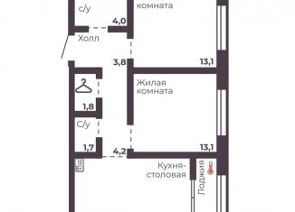 Продажа 2-ком. квартиры, 59 м2, Челябинская область