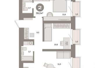 Продам 2-комнатную квартиру, 59.2 м2, Москва, Тагильская улица, 6/5, ВАО