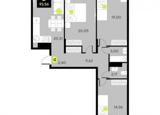 Продаю 3-ком. квартиру, 93.6 м2, Тюменская область