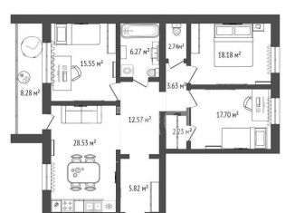 Продам трехкомнатную квартиру, 115.6 м2, Тюмень, улица Тимофея Кармацкого, 5к1