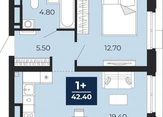 Продажа 1-ком. квартиры, 42.4 м2, Тюмень